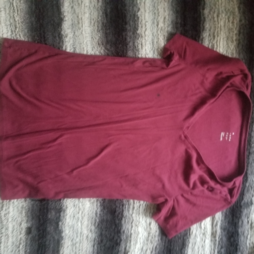 A new day maroon short sleeve tee